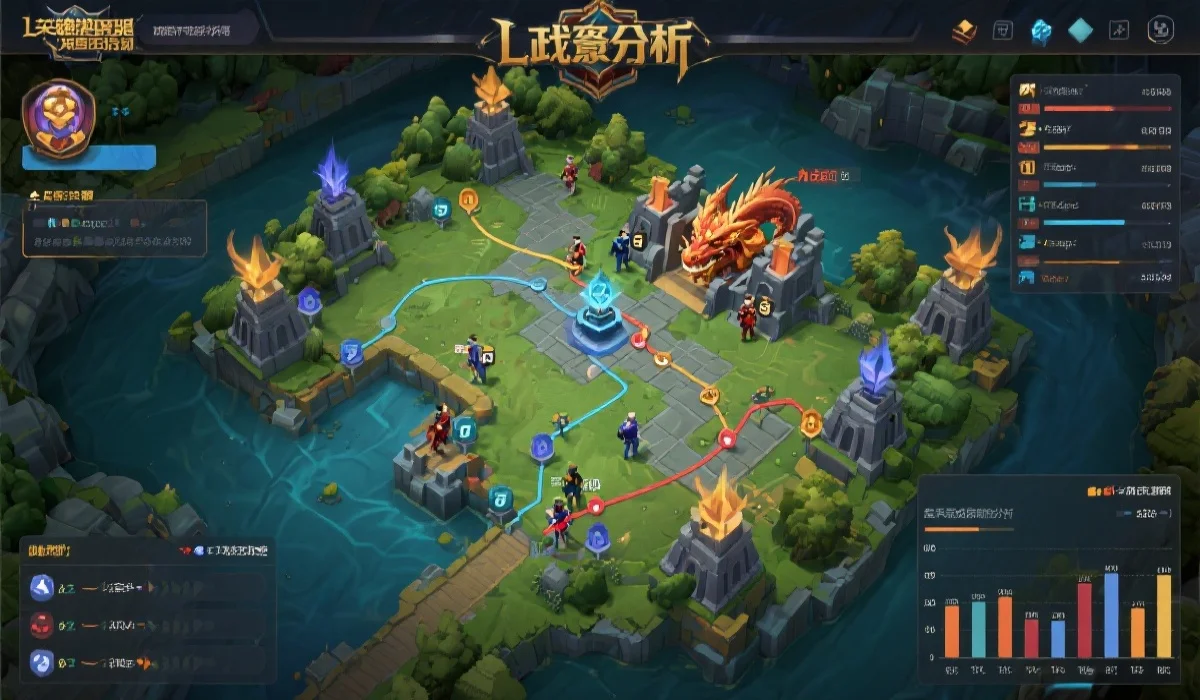 英雄联盟战术地图分析，展示CFO对地图资源的控制